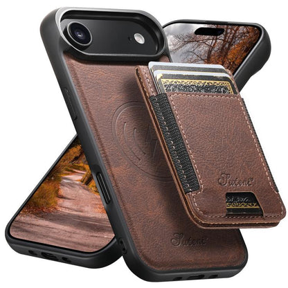 Suteni H17 Litchi Texture Leather MagSafe Detachable Wallet Phone Case