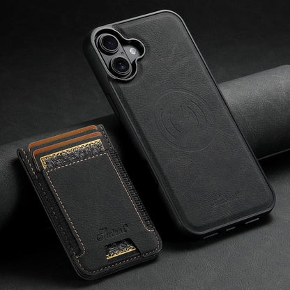 Suteni H17 Litchi Texture Leather MagSafe Detachable Wallet Phone Case, For iPhone 18, For iPhone 18 Pro, For iPhone 18 Pro Max, For iPhone 17 Pro Max, For iPhone 17 Pro, For iPhone 17, For iPhone Air, For iPhone 16 Pro Max, For iPhone 16 Pro          ...