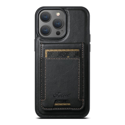 Suteni H17 Oil Eax Leather MagSafe Detachable Wallet Phone Case