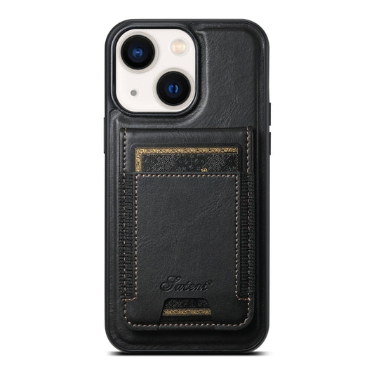 Suteni H17 Oil Eax Leather MagSafe Detachable Wallet Phone Case