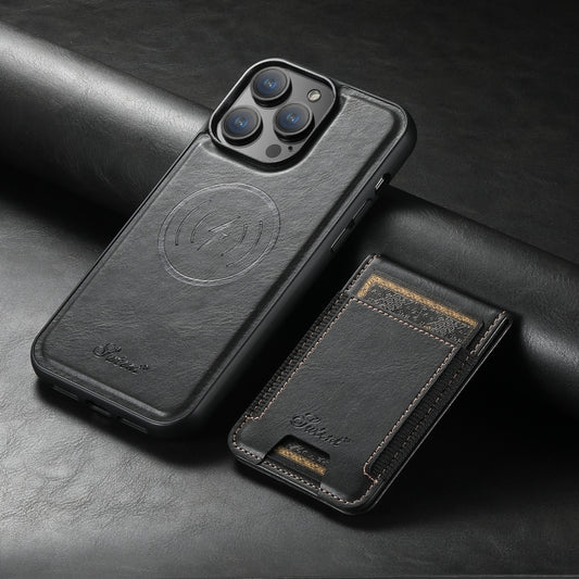 Suteni H17 Oil Eax Leather MagSafe Detachable Wallet Phone Case, For iPhone 13, For iPhone 12, For iPhone 12 Pro Max, For iPhone 12 Pro