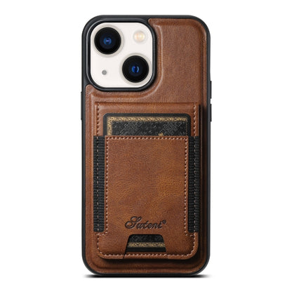 Suteni H17 Oil Eax Leather MagSafe Detachable Wallet Phone Case