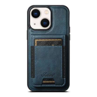 Suteni H17 Oil Eax Leather MagSafe Detachable Wallet Phone Case