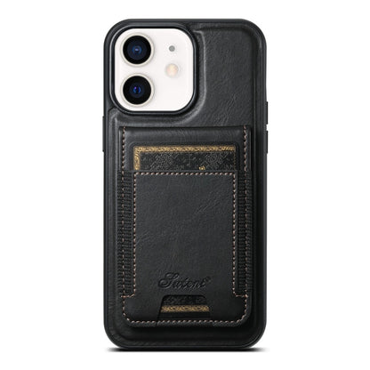 Suteni H17 Oil Eax Leather MagSafe Detachable Wallet Phone Case