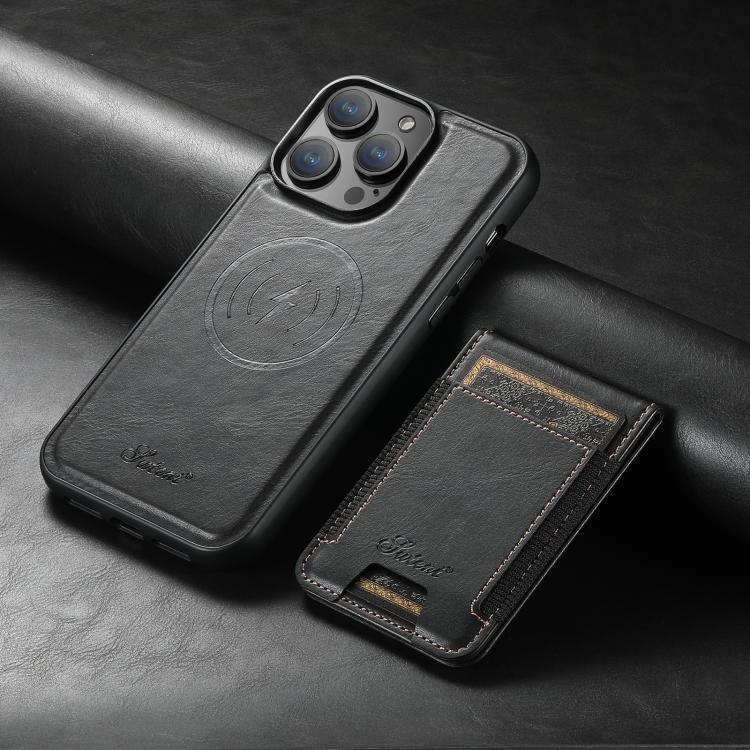 Suteni H17 Oil Eax Leather MagSafe Detachable Wallet Phone Case, For iPhone 17e / 16e, For iPhone 17 Pro Max, For iPhone 17 Pro, For iPhone 17, For iPhone Air, For iPhone 16 Pro Max, For iPhone 16 Pro, For iPhone 16 Plus, For iPhone 16                 ...
