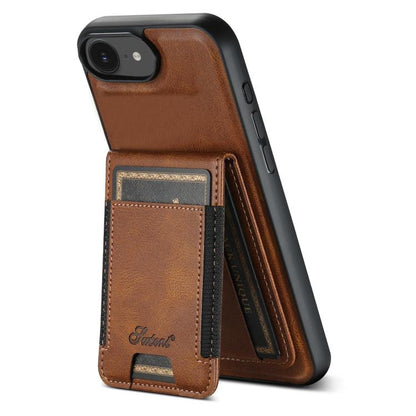 Suteni H17 Oil Eax Leather MagSafe Detachable Wallet Phone Case, For iPhone 17e / 16e, For iPhone 17 Pro Max, For iPhone 17 Pro, For iPhone 17, For iPhone Air, For iPhone 16 Pro Max, For iPhone 16 Pro, For iPhone 16 Plus, For iPhone 16                 ...