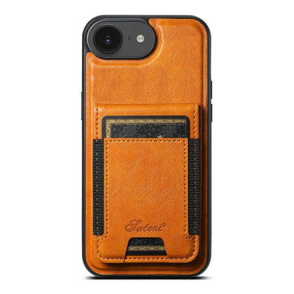 Suteni H17 Oil Eax Leather MagSafe Detachable Wallet Phone Case, For iPhone 17e / 16e, For iPhone 17 Pro Max, For iPhone 17 Pro, For iPhone 17, For iPhone Air, For iPhone 16 Pro Max, For iPhone 16 Pro, For iPhone 16 Plus, For iPhone 16                 ...