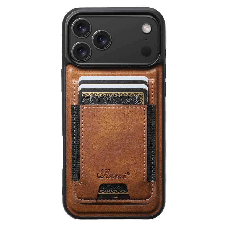 Suteni H17 Oil Eax Leather MagSafe Detachable Wallet Phone Case, For iPhone 18, For iPhone 18 Pro, For iPhone 18 Pro Max, For iPhone 17 Pro Max, For iPhone 17 Pro, For iPhone 17, For iPhone Air, For iPhone 16 Pro Max, For iPhone 16 Pro, For iPhone 16 P...