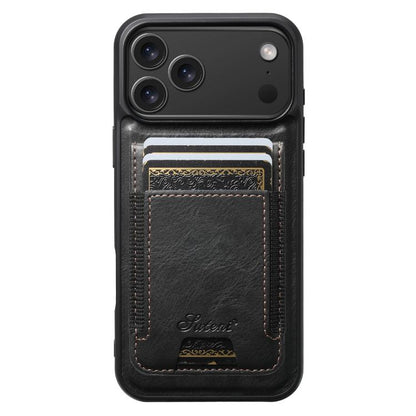 Suteni H17 Oil Eax Leather MagSafe Detachable Wallet Phone Case, For iPhone 18, For iPhone 18 Pro, For iPhone 18 Pro Max, For iPhone 17 Pro Max, For iPhone 17 Pro, For iPhone 17, For iPhone Air, For iPhone 16 Pro Max, For iPhone 16 Pro, For iPhone 16 P...