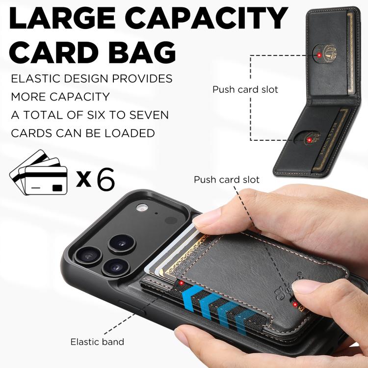 Suteni H17 Oil Eax Leather MagSafe Detachable Wallet Phone Case, For iPhone 18, For iPhone 18 Pro, For iPhone 18 Pro Max, For iPhone 17 Pro Max, For iPhone 17 Pro, For iPhone 17, For iPhone Air, For iPhone 16 Pro Max, For iPhone 16 Pro, For iPhone 16 P...