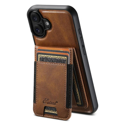 Suteni H17 Oil Eax Leather MagSafe Detachable Wallet Phone Case, For iPhone 18, For iPhone 18 Pro, For iPhone 18 Pro Max, For iPhone 17 Pro Max, For iPhone 17 Pro, For iPhone 17, For iPhone Air, For iPhone 16 Pro Max, For iPhone 16 Pro, For iPhone 16 P...