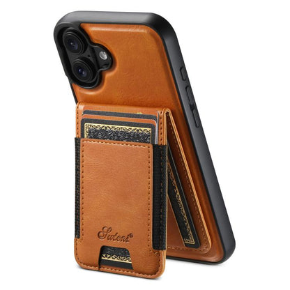 Suteni H17 Oil Eax Leather MagSafe Detachable Wallet Phone Case, For iPhone 18, For iPhone 18 Pro, For iPhone 18 Pro Max, For iPhone 17 Pro Max, For iPhone 17 Pro, For iPhone 17, For iPhone Air, For iPhone 16 Pro Max, For iPhone 16 Pro, For iPhone 16 P...
