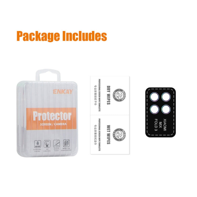 ENKAY Hat-Prince 9H Rear Camera Lens Aluminium Alloy Tempered Glass Film, For Xiaomi MIX Fold 3