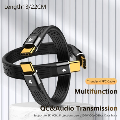 Thunderbolt 4 USB-C / Type-C Male to Male PD 100W Charge FPC Data Cable, 13cm, 22cm