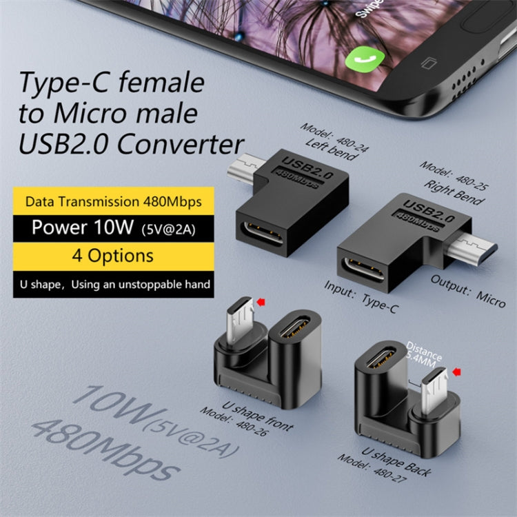 Type-C Female to Micro USB Male Adapter Data Charging Transmission