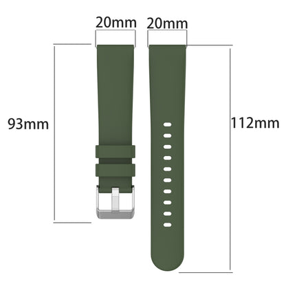 20mm Smooth Solid Color Silicone Watch Band, For Amazfit Pop, For Amazfit GTS 2