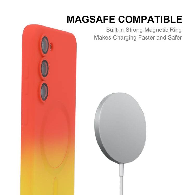 ENKAY Hat-Prince MagSafe Rainbow Gradient Silicone Phone Case with Lens Film, For Samsung Galaxy S23 5G, For Samsung Galaxy A17 / A26 5G, For Samsung Galaxy A06 4G / 5G, For Samsung Galaxy A16 4G / 5G, For Samsung Galaxy A25, For Samsung Galaxy A24    ...