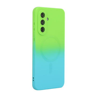 ENKAY Hat-Prince MagSafe Rainbow Gradient Silicone Phone Case with Lens Film, For Samsung Galaxy A57 5G, For Samsung Galaxy A37 5G, For Samsung Galaxy A56 5G, For Samsung Galaxy A36 5G, For Samsung Galaxy S25 5G, For Samsung Galaxy S25+ 5G             ...