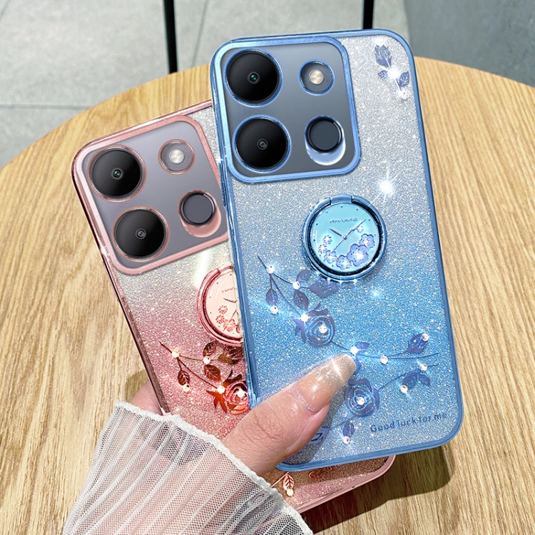 Gradient Glitter Immortal Flower Ring All-inclusive Phone Case, For Tecno Spark GO 2023, For Tecno Camon 19 Neo, For Tecno Spark GO 2022, For Tecno Pop 5 LTE, For Tecno Spark GO 2020