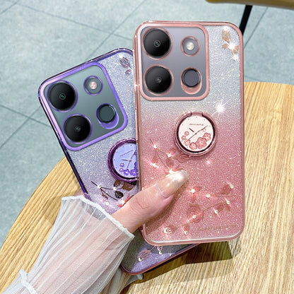 Gradient Glitter Immortal Flower Ring All-inclusive Phone Case, For Tecno Spark GO 2023, For Tecno Camon 19 Neo, For Tecno Spark GO 2022, For Tecno Pop 5 LTE, For Tecno Spark GO 2020