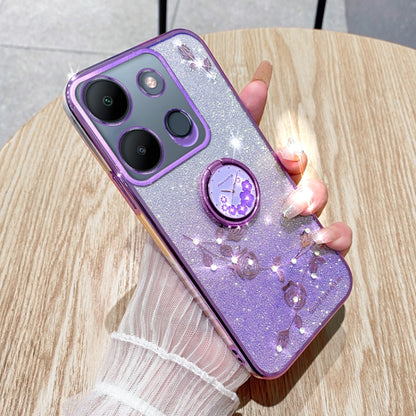 Gradient Glitter Immortal Flower Ring All-inclusive Phone Case, For Tecno Spark GO 2023, For Tecno Camon 19 Neo, For Tecno Spark GO 2022, For Tecno Pop 5 LTE, For Tecno Spark GO 2020