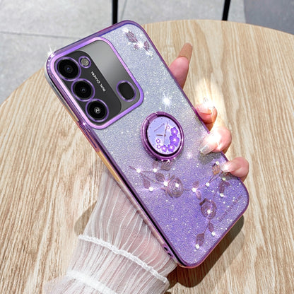 Gradient Glitter Immortal Flower Ring All-inclusive Phone Case, For Tecno Spark GO 2023, For Tecno Camon 19 Neo, For Tecno Spark GO 2022, For Tecno Pop 5 LTE, For Tecno Spark GO 2020