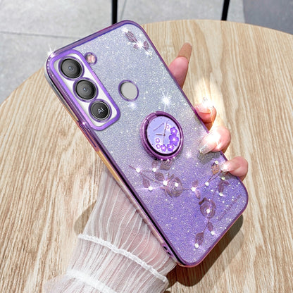 Gradient Glitter Immortal Flower Ring All-inclusive Phone Case, For Tecno Spark GO 2023, For Tecno Camon 19 Neo, For Tecno Spark GO 2022, For Tecno Pop 5 LTE, For Tecno Spark GO 2020