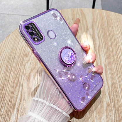 Gradient Glitter Immortal Flower Ring All-inclusive Phone Case, For Tecno Spark GO 2023, For Tecno Camon 19 Neo, For Tecno Spark GO 2022, For Tecno Pop 5 LTE, For Tecno Spark GO 2020