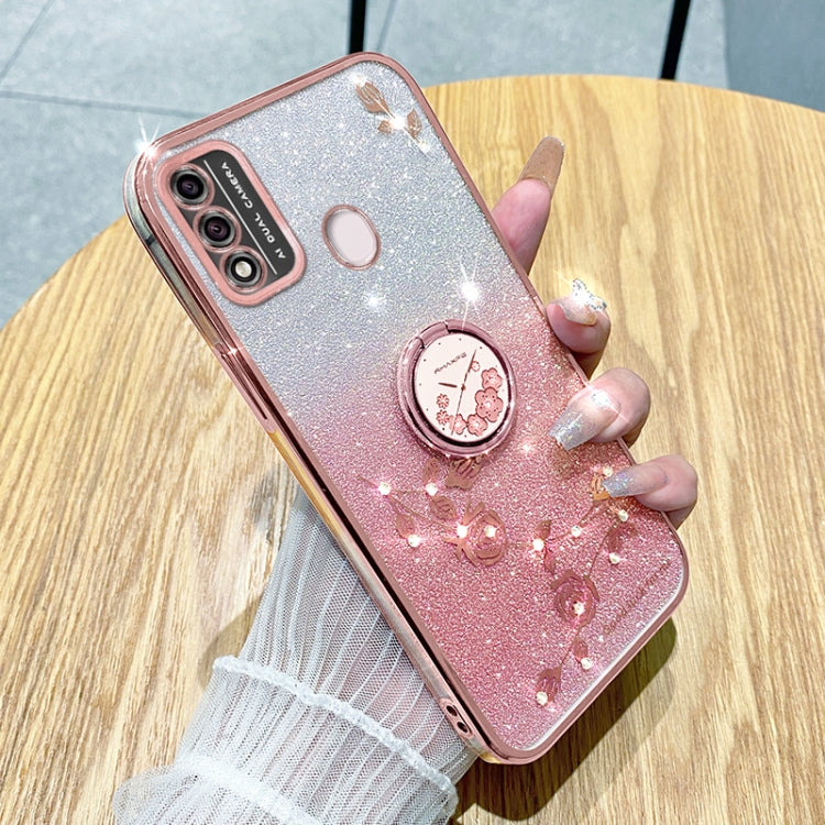 Gradient Glitter Immortal Flower Ring All-inclusive Phone Case, For Tecno Spark GO 2023, For Tecno Camon 19 Neo, For Tecno Spark GO 2022, For Tecno Pop 5 LTE, For Tecno Spark GO 2020