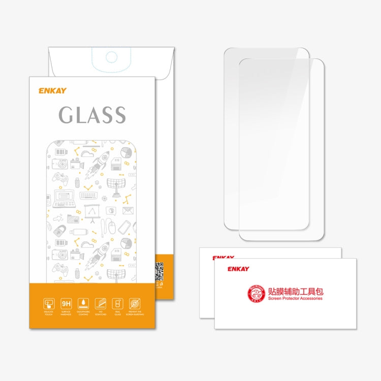 2pcs ENKAY 9H Big Arc Edge High Aluminum-silicon Tempered Glass Film, For Realme Narzo 60x, For Realme 11x, For Realme 11 5G, For Realme Narzo N55 / C55, For Realme Narzo GT Neo5 / Neo5 SE