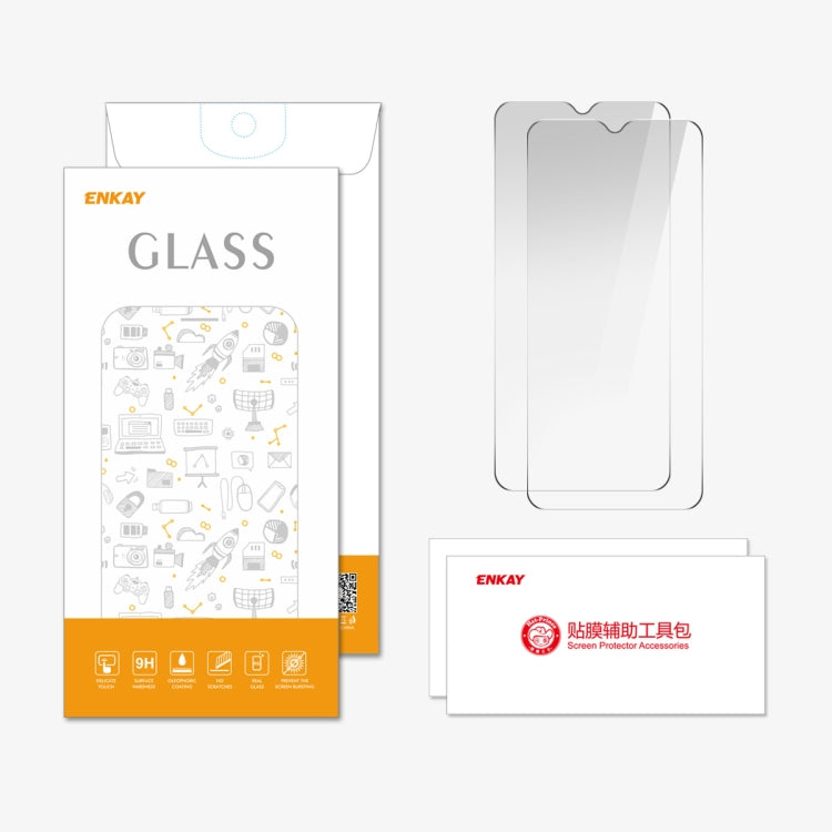 2pcs ENKAY 9H Big Arc Edge High Aluminum-silicon Tempered Glass Film, For Nokia C210, For Nokia C12, For Nokia C31