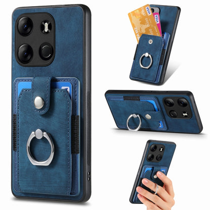 Retro Skin-feel Ring Multi-card Wallet Phone Case, For Tecno Spark GO 2023