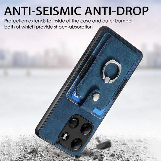 Retro Skin-feel Ring Multi-card Wallet Phone Case, For Tecno Spark GO 2023
