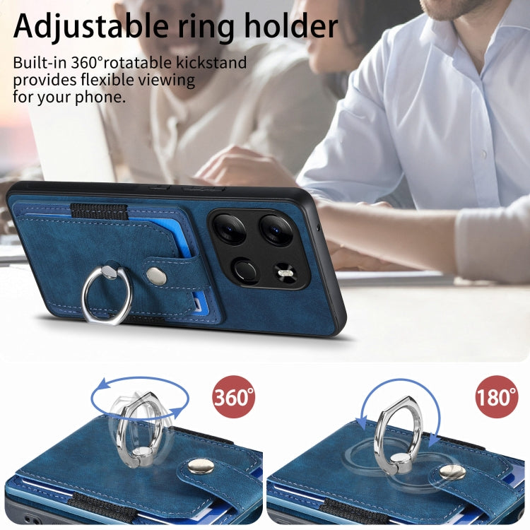 Retro Skin-feel Ring Multi-card Wallet Phone Case, For Tecno Spark GO 2023