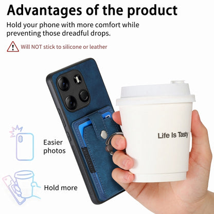 Retro Skin-feel Ring Multi-card Wallet Phone Case, For Tecno Spark GO 2023