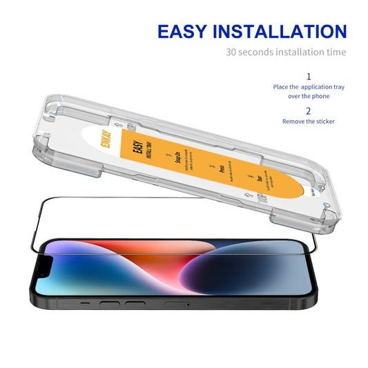 ENKAY Easy Install High Alumina Silicon Full Glass Film, For iPhone 17e / 16e / 14 / 13 / 13 Pro, For iPhone 17 Pro Max, For iPhone 17 Pro, For iPhone 17, For iPhone Air, For iPhone 16 Pro Max, For iPhone 16 Pro, For iPhone 16 Plus, For iPhone 16      ...