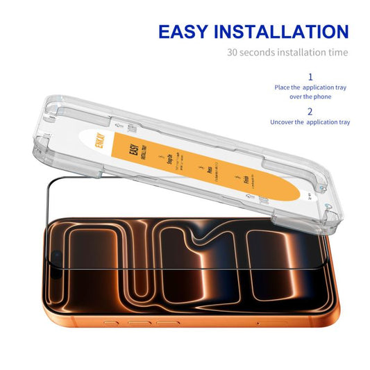 ENKAY Easy Install High Alumina Silicon Full Glass Film, For iPhone 18 Pro, For iPhone 18 Pro Max, For iPhone 17 Pro Max, For iPhone 17 Pro, For iPhone 17, For iPhone Air, For iPhone 16 Pro Max, For iPhone 16 Pro, For iPhone 16 Plus, For iPhone 16     ...