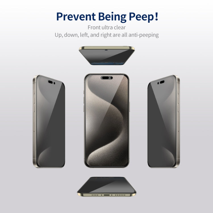 5pcs ENKAY Hat-Prince 360 Degree Anti-peeping Privacy Full Screen Tempered Glass Film, For iPhone 15 Pro Max, For iPhone 15 Pro, For iPhone 15 Plus, For iPhone 15, For iPhone 14 Plus, For iPhone 14, For iPhone 14 Pro, For iPhone 14 Pro Max