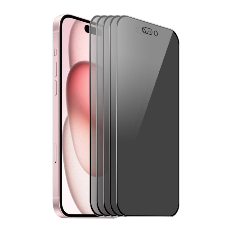 5pcs ENKAY Hat-Prince 360 Degree Anti-peeping Privacy Full Screen Tempered Glass Film, For iPhone 15 Pro Max, For iPhone 15 Pro, For iPhone 15 Plus, For iPhone 15, For iPhone 14 Plus, For iPhone 14, For iPhone 14 Pro, For iPhone 14 Pro Max