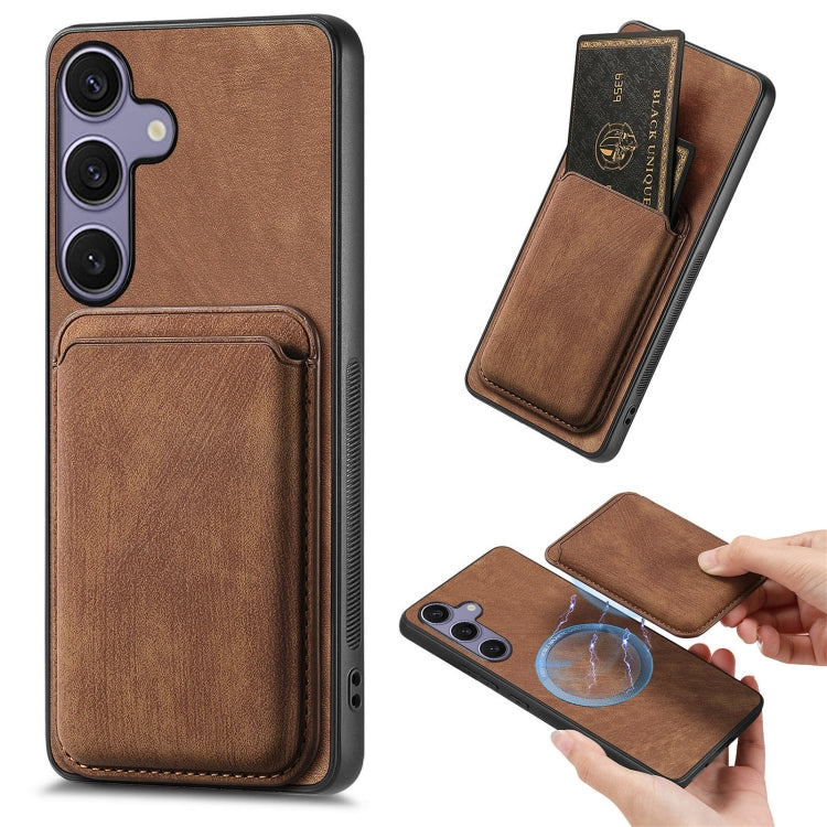 Retro Leather Card Bag Magnetic Phone Case, For Samsung Galaxy A57 5G, For Samsung Galaxy A37 5G, For Samsung Galaxy S25 Edge 5G, For Samsung Galaxy A56 5G, For Samsung Galaxy A26 5G, For Samsung Galaxy A36, For Samsung Galaxy S25 5G                   ...