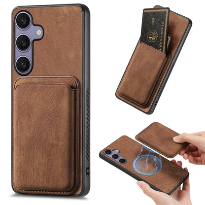 Retro Leather Card Bag Magnetic Phone Case, For Samsung Galaxy A57 5G, For Samsung Galaxy A37 5G, For Samsung Galaxy S25 Edge 5G, For Samsung Galaxy A56 5G, For Samsung Galaxy A26 5G, For Samsung Galaxy A36, For Samsung Galaxy S25 5G                   ...