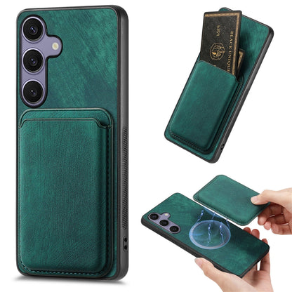 Retro Leather Card Bag Magnetic Phone Case, For Samsung Galaxy A57 5G, For Samsung Galaxy A37 5G, For Samsung Galaxy S25 Edge 5G, For Samsung Galaxy A56 5G, For Samsung Galaxy A26 5G, For Samsung Galaxy A36, For Samsung Galaxy S25 5G                   ...