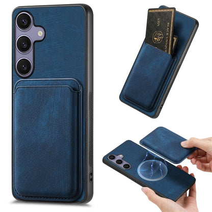 Retro Leather Card Bag Magnetic Phone Case, For Samsung Galaxy A57 5G, For Samsung Galaxy A37 5G, For Samsung Galaxy S25 Edge 5G, For Samsung Galaxy A56 5G, For Samsung Galaxy A26 5G, For Samsung Galaxy A36, For Samsung Galaxy S25 5G                   ...