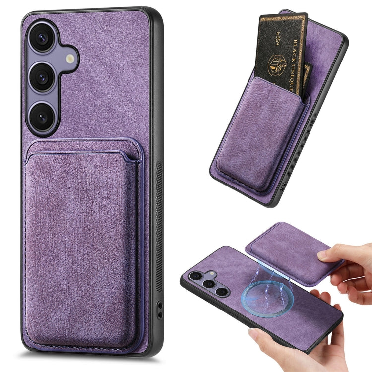 Retro Leather Card Bag Magnetic Phone Case, For Samsung Galaxy A57 5G, For Samsung Galaxy A37 5G, For Samsung Galaxy S25 Edge 5G, For Samsung Galaxy A56 5G, For Samsung Galaxy A26 5G, For Samsung Galaxy A36, For Samsung Galaxy S25 5G                   ...