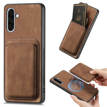 Retro Leather Card Bag Magnetic Phone Case, For Samsung Galaxy A57 5G, For Samsung Galaxy A37 5G, For Samsung Galaxy S25 Edge 5G, For Samsung Galaxy A56 5G, For Samsung Galaxy A26 5G, For Samsung Galaxy A36, For Samsung Galaxy S25 5G                   ...
