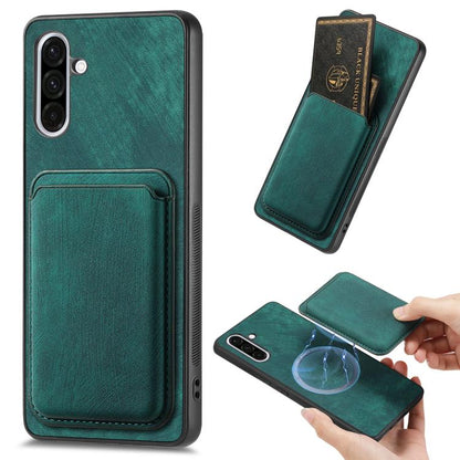 Retro Leather Card Bag Magnetic Phone Case, For Samsung Galaxy A57 5G, For Samsung Galaxy A37 5G, For Samsung Galaxy S25 Edge 5G, For Samsung Galaxy A56 5G, For Samsung Galaxy A26 5G, For Samsung Galaxy A36, For Samsung Galaxy S25 5G                   ...