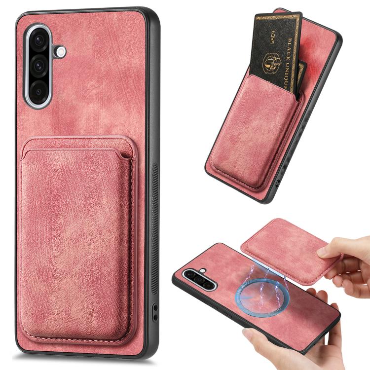 Retro Leather Card Bag Magnetic Phone Case, For Samsung Galaxy A57 5G, For Samsung Galaxy A37 5G, For Samsung Galaxy S25 Edge 5G, For Samsung Galaxy A56 5G, For Samsung Galaxy A26 5G, For Samsung Galaxy A36, For Samsung Galaxy S25 5G                   ...