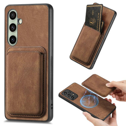 Retro Leather Card Bag Magnetic Phone Case, For Samsung Galaxy A57 5G, For Samsung Galaxy A37 5G, For Samsung Galaxy S25 Edge 5G, For Samsung Galaxy A56 5G, For Samsung Galaxy A26 5G, For Samsung Galaxy A36, For Samsung Galaxy S25 5G                   ...