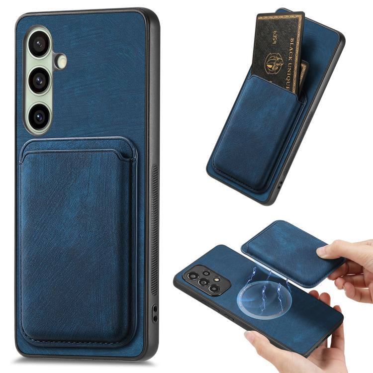 Retro Leather Card Bag Magnetic Phone Case, For Samsung Galaxy A57 5G, For Samsung Galaxy A37 5G, For Samsung Galaxy S25 Edge 5G, For Samsung Galaxy A56 5G, For Samsung Galaxy A26 5G, For Samsung Galaxy A36, For Samsung Galaxy S25 5G                   ...
