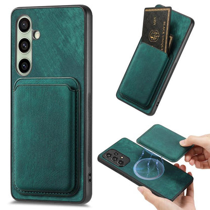 Retro Leather Card Bag Magnetic Phone Case, For Samsung Galaxy A57 5G, For Samsung Galaxy A37 5G, For Samsung Galaxy S25 Edge 5G, For Samsung Galaxy A56 5G, For Samsung Galaxy A26 5G, For Samsung Galaxy A36, For Samsung Galaxy S25 5G                   ...